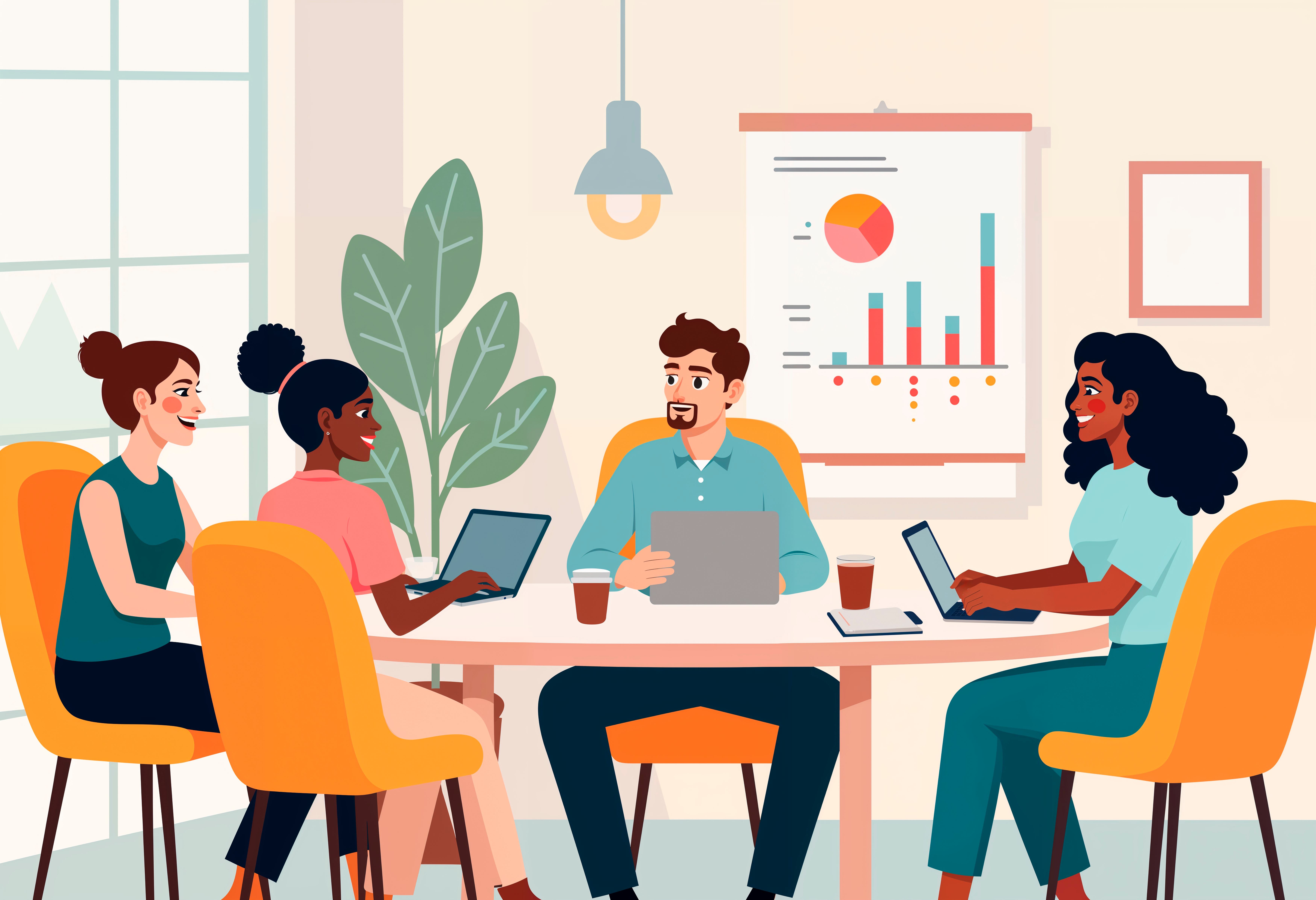 Professional team collaborating in a business meeting